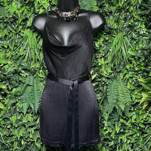 KARINA GRIMALDI ROCHI Romper Women Small Cowl Neckline Tie Waist Jumpsuit 2783 - Picture 2 of 9